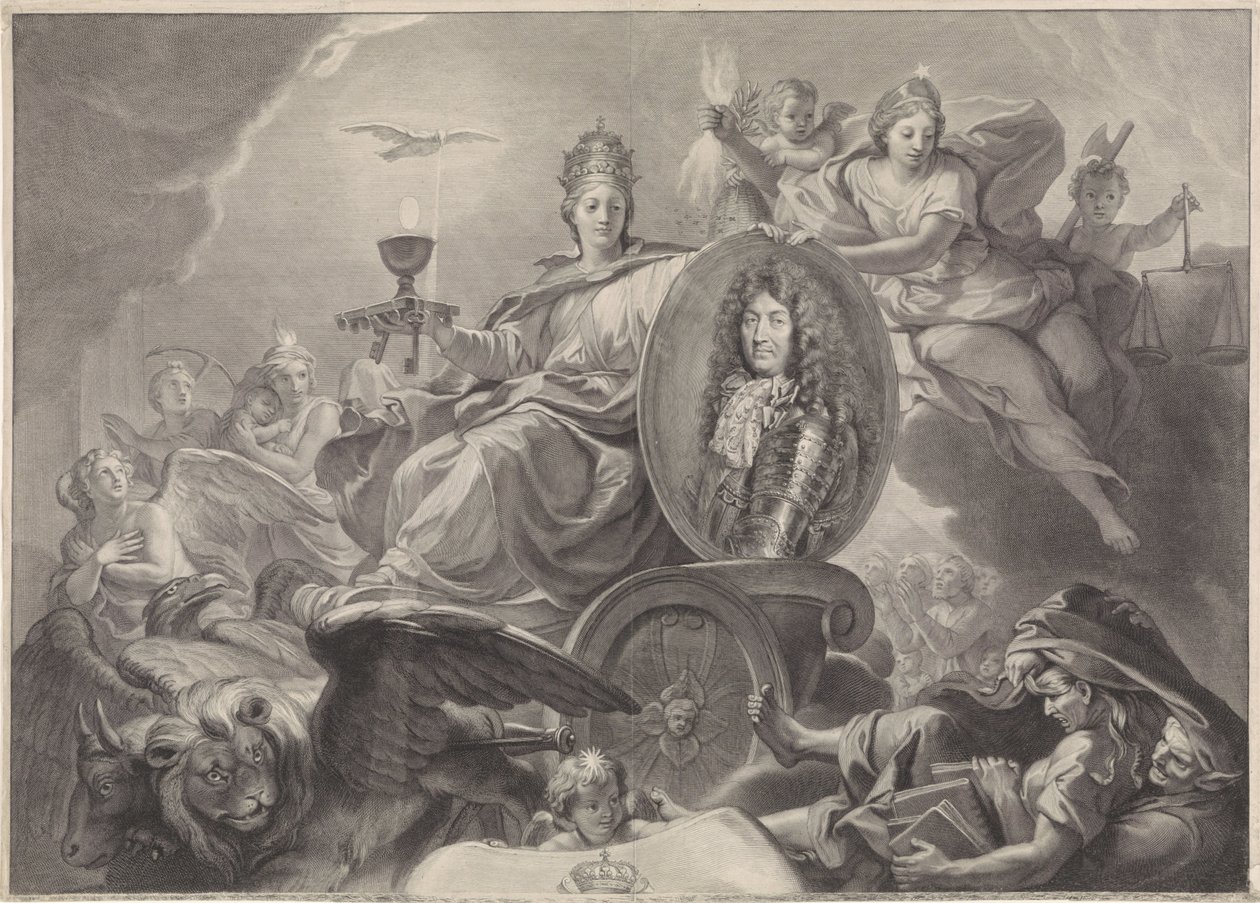 Allegorisches Porträt von Ludwig XIV., König von Frankreich von Gérard Edelinck