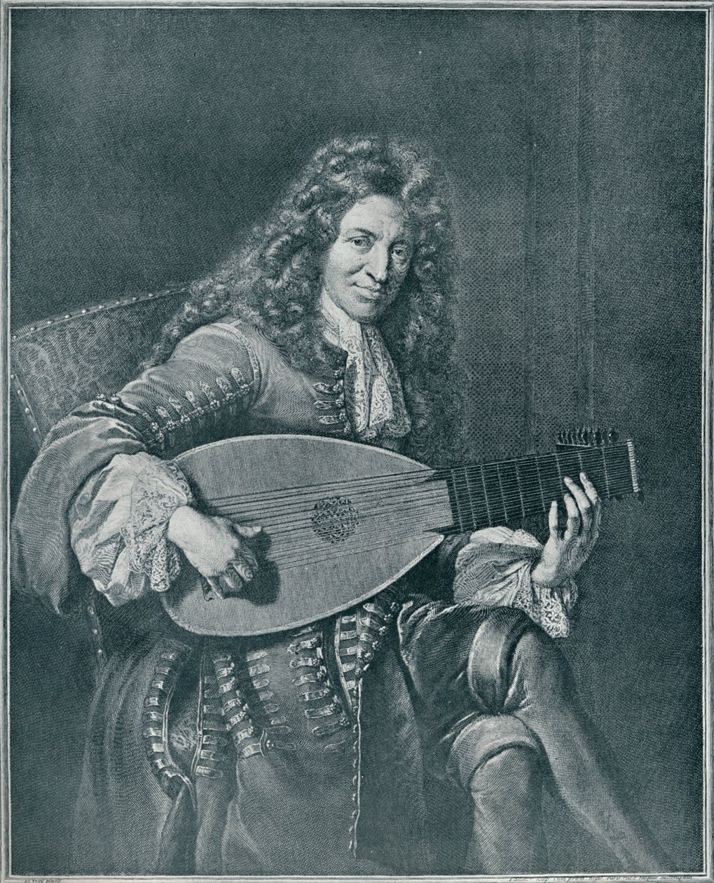 Charles Mouton, ca. 1626-1710. Französischer Lautenist und Lautenkomponist, 1909 von Gérard Edelinck