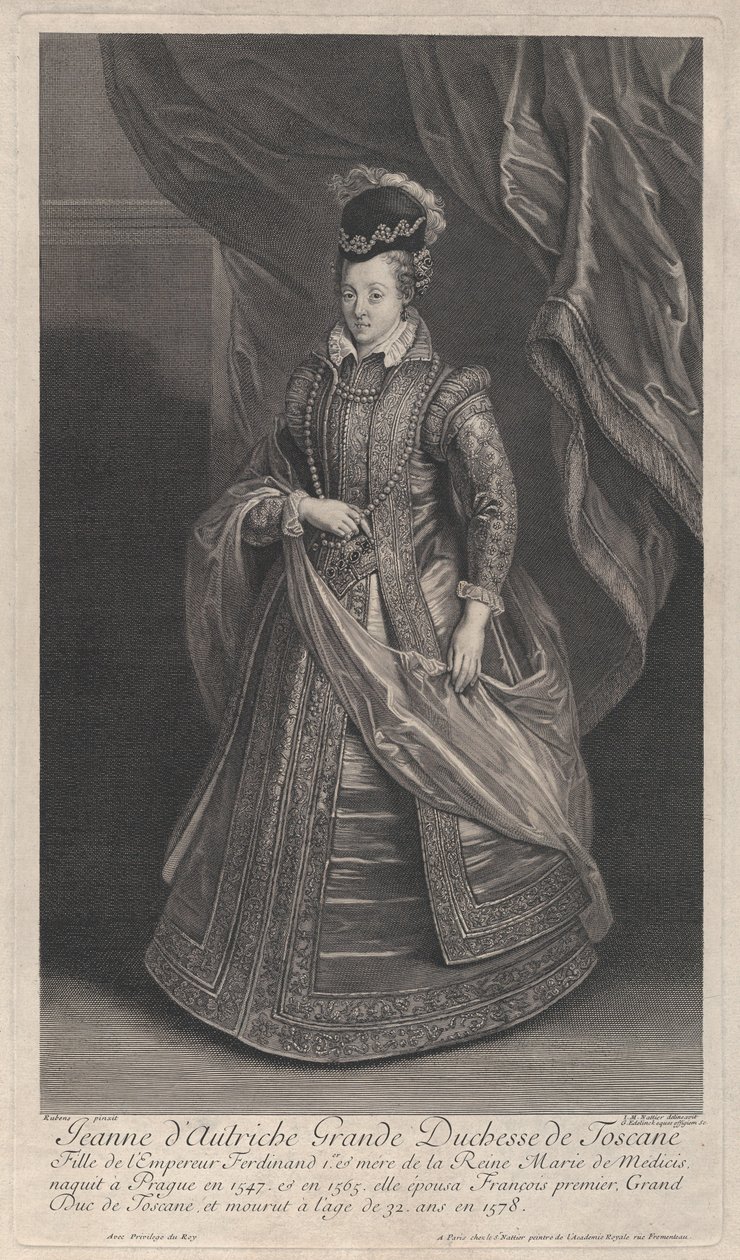 Porträt von Johanna von Österreich, Großherzogin der Toskana, ca. 1707 von Gérard Edelinck