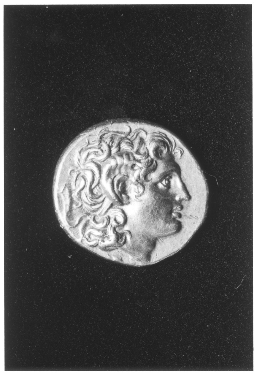 Münze von Alexander dem Großen mit dem Widderhorn des ägyptischen Gottes Ammon, geprägt während der Herrschaft von Lysimachos von Thrakien in der hellenistischen Ära von Greek