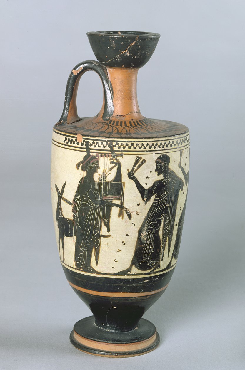 Attische schwarzfigurige Lekythos, die Apollo und seine Musen darstellt von Greek