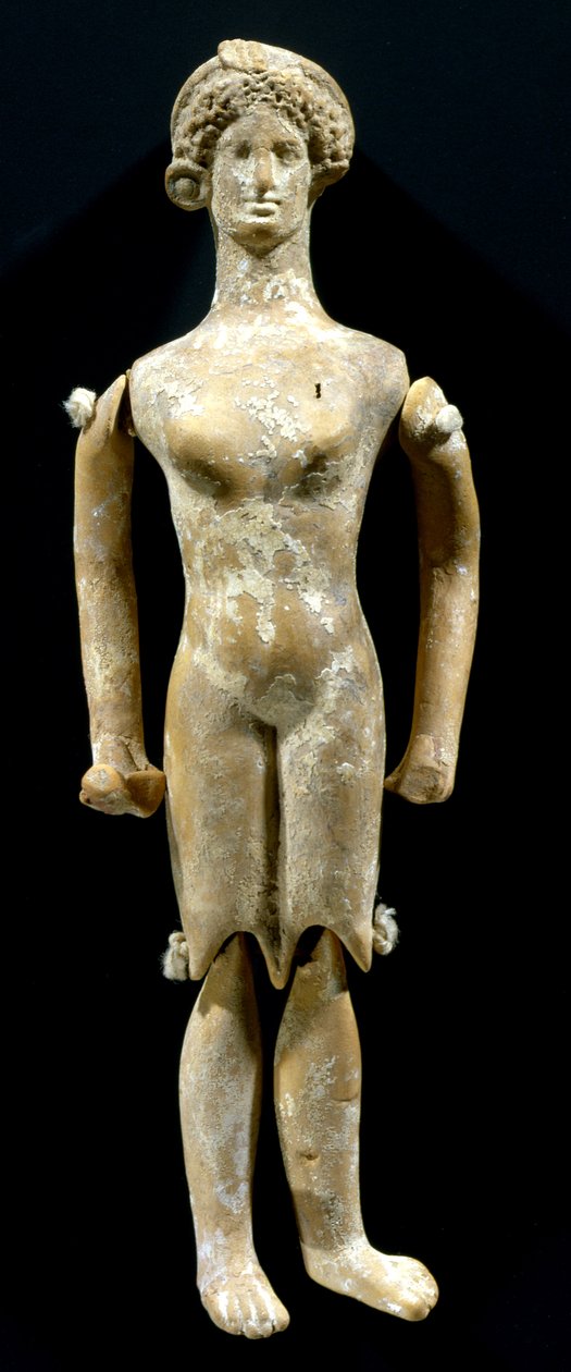 Kinderspielzeug mit beweglichen Gliedern (plangona) Attische Werkstatt, 430-420 v. Chr. von Greek