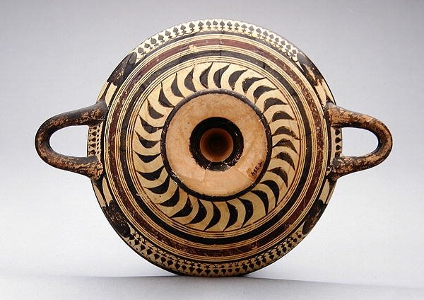 Lakonsiche Kylix-Schale mit Darstellung von Zeus und Hermes, ca. 550-530 v. Chr. von Greek