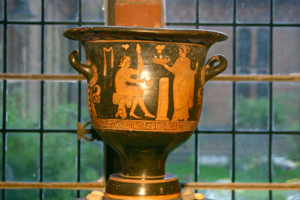 Urne mit der Asche von Sigmund (1856-1939) und Martha Freud (1861-1951) im Kolumbarium von Greek