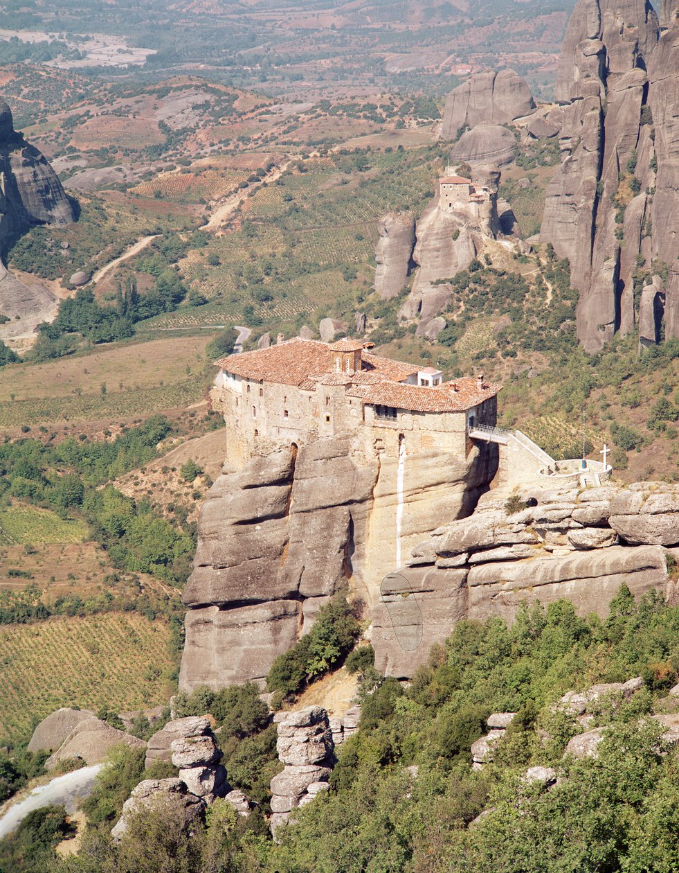 Blick auf das Roussanou-Kloster von Greek School