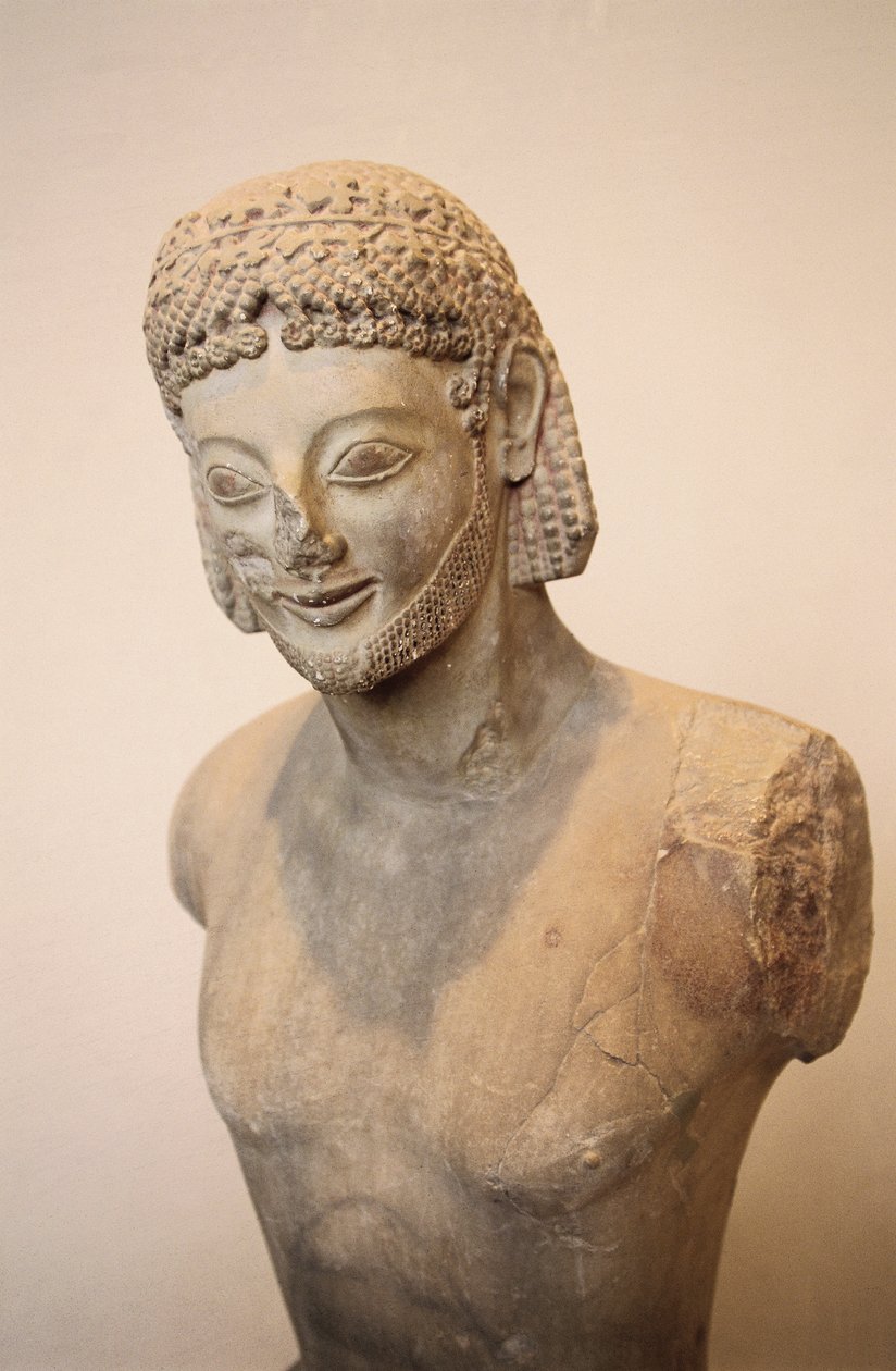 Rampin-Reiter, Reiterstatue aus Marmor, ca. 550 v. Chr., griechische Zivilisation, 6. Jahrhundert v. Chr. (Detail) von Greek