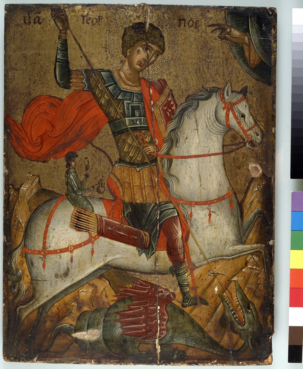 St. Georg tötet den Drachen, Ikone, Kreto-Venezianische Schule von Greek School