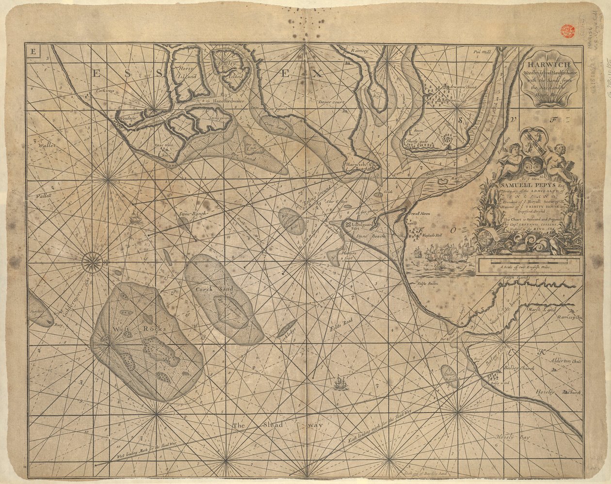 Karte der Nordsee, gewidmet 