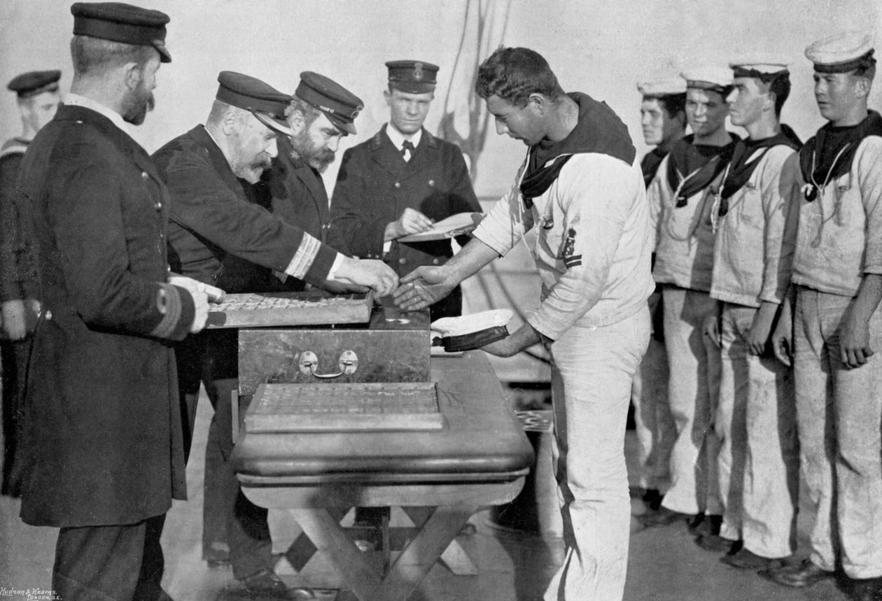 Zahltag an Bord der HMS Royal Sovereign, 1895 von Gregory and Co