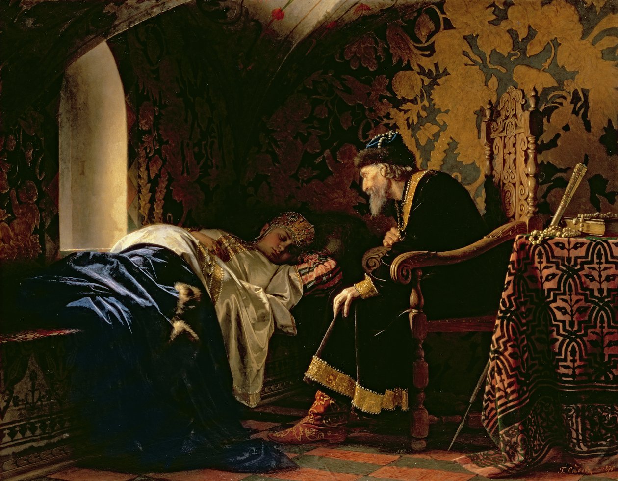 Zar Iwan der Schreckliche bewundert Vasilia Melentevna, 1875 von Grigori Semenovich Sedov