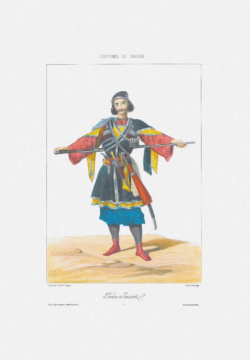 Prinz von Imereti aus: Szenen, Landschaften, Sitten und Kostüme des Kaukasus, 1840 von Grigori Grigorevich Gagarin