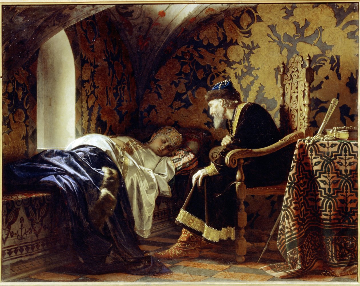 Vassilissa Melentieva (gestorben 1579) und Zar Iwan IV. der Schreckliche (1530-1584) von Grigori Semenovich Sedov