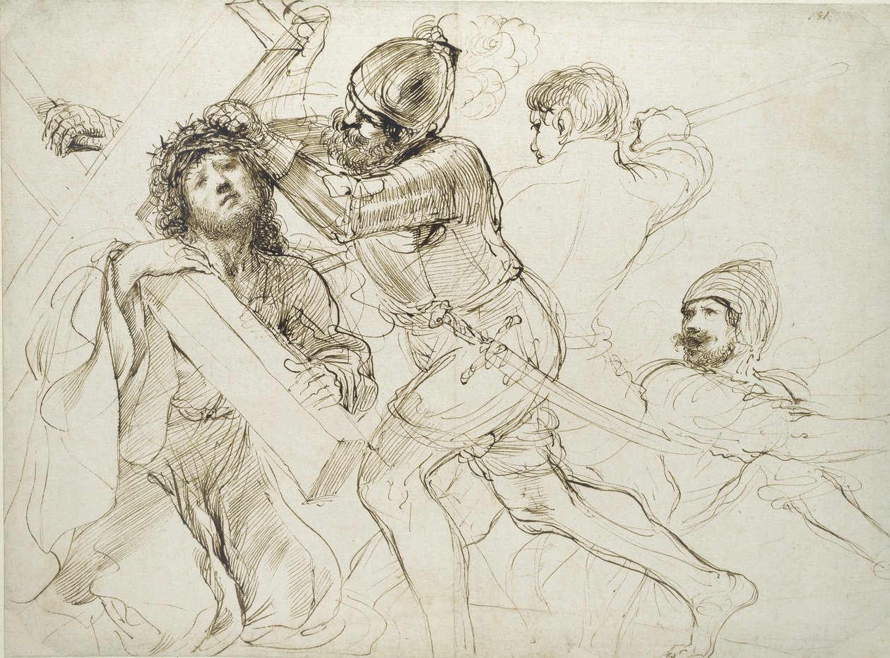 Christus trägt das Kreuz, ca. 1625 - 1628 von Giovanni Francesco Barbieri