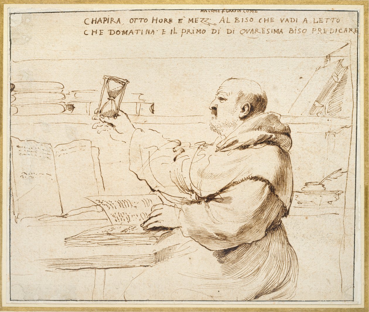 Karikatur von Fra Bonaventura Bisi, 1655-1659 von Guercino
