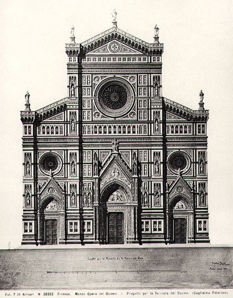 Entwurf für die Fassade von Santa Maria del Fiore oder Duomo in Florenz von Guglielmo Petersen