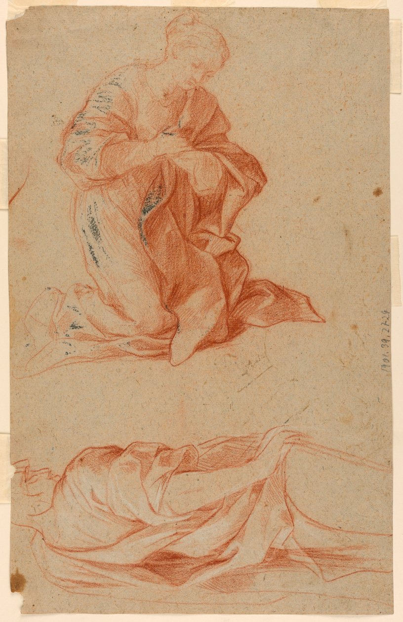 Studien der Jungfrau Maria und eines stehenden Mannes, ca. 1660 von Gugliemo Cortese