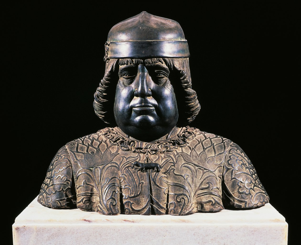 Büste von Alfonso von Aragon, ca. 1490, von Guido Mazzoni, Bronze, Höhe 42 cm, Italien von Guido Mazzoni