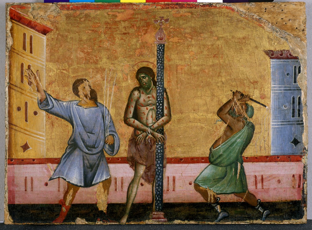 Die Geißelung Christi (Tempera auf Holz) von Guido da Siena