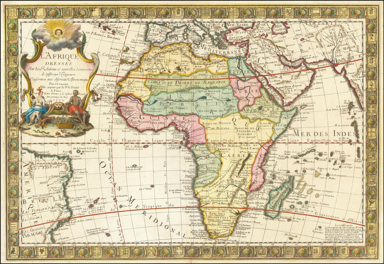 Karte von Afrika von Guillaume Danet, 1732 von Guillaume Danet