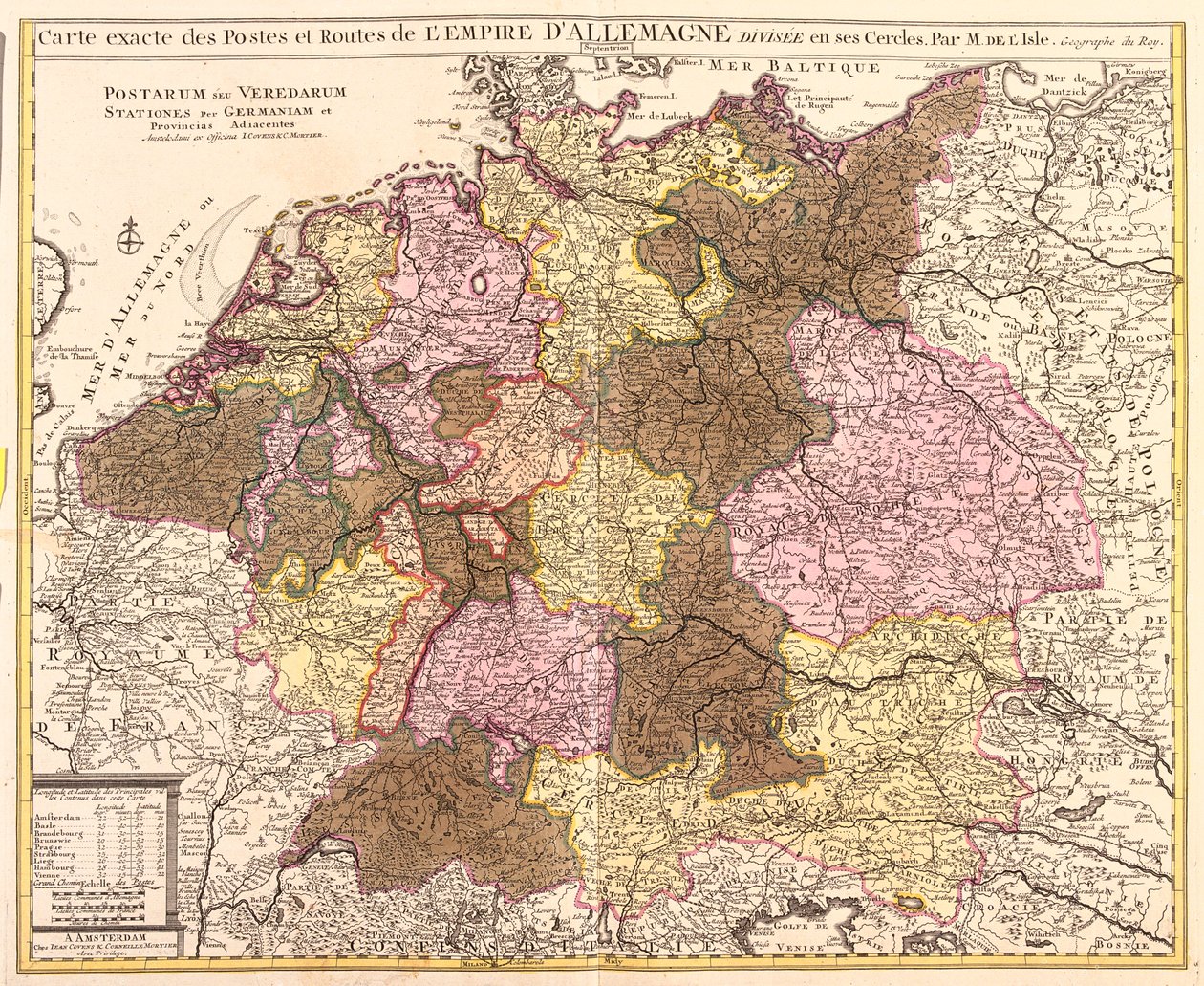 Belgien, Niederlande, Deutschland, Polen (Woiwodschaft: Pommern, Westpommern, Lebus, Niederschlesien), Tschechien (Region: Olmütz, Südmähren, Prag, Mittelböhmen, Südböhmen, Pilsen, Karlsbad, Ústí nad Labem, Liberec, Hradec Králové) von Guillaume Delisle