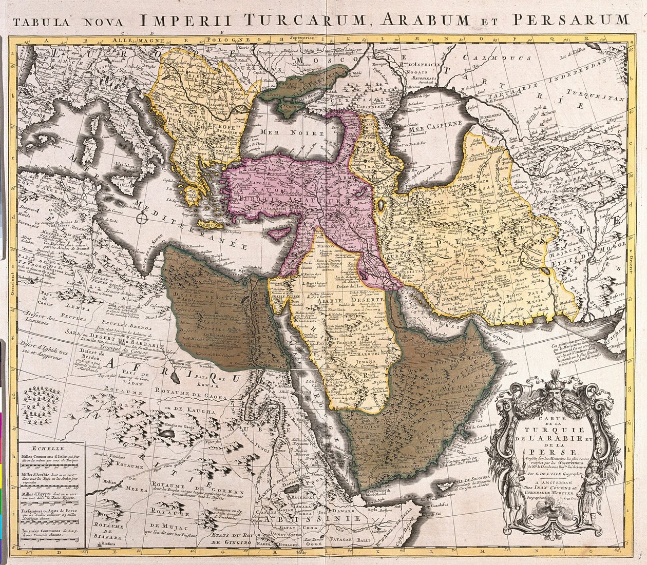 Karte des Nahen Ostens: Türkisches Reich, Persien und Arabische Halbinsel (Radierung) von Guillaume Delisle