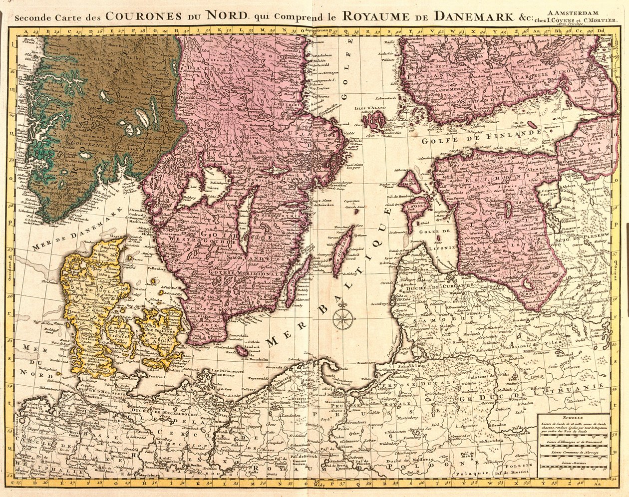 Karte der nördlichen Königreiche (Dänemark, Schweden, Norwegen und Finnland) (Radierung) von Guillaume Delisle