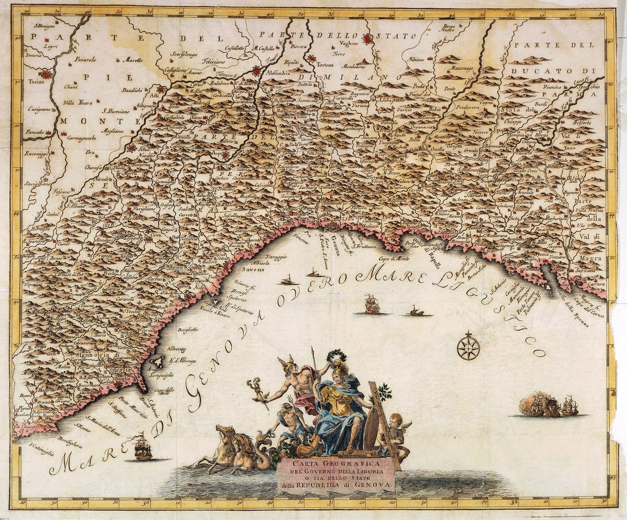 Republik Genua, Karte von Guillaume de l