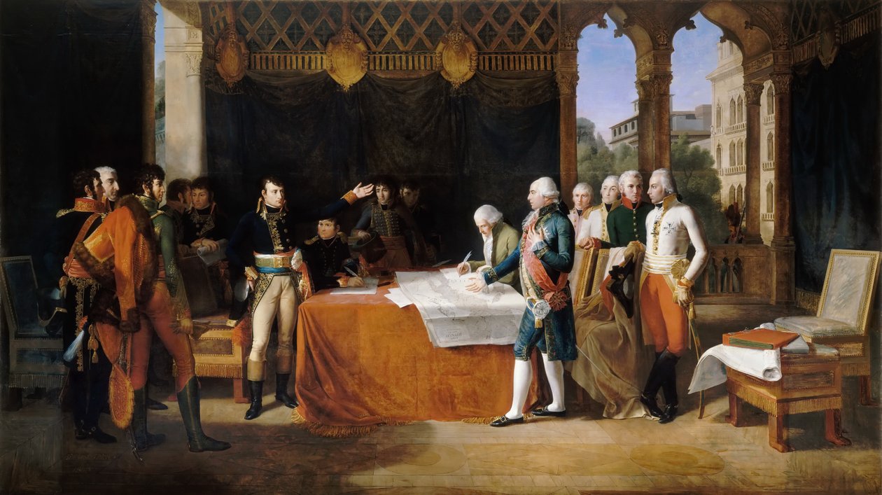 Die Vorverhandlungen von Leoben, 17. April 1797 von Guillaume Guillon Lethière