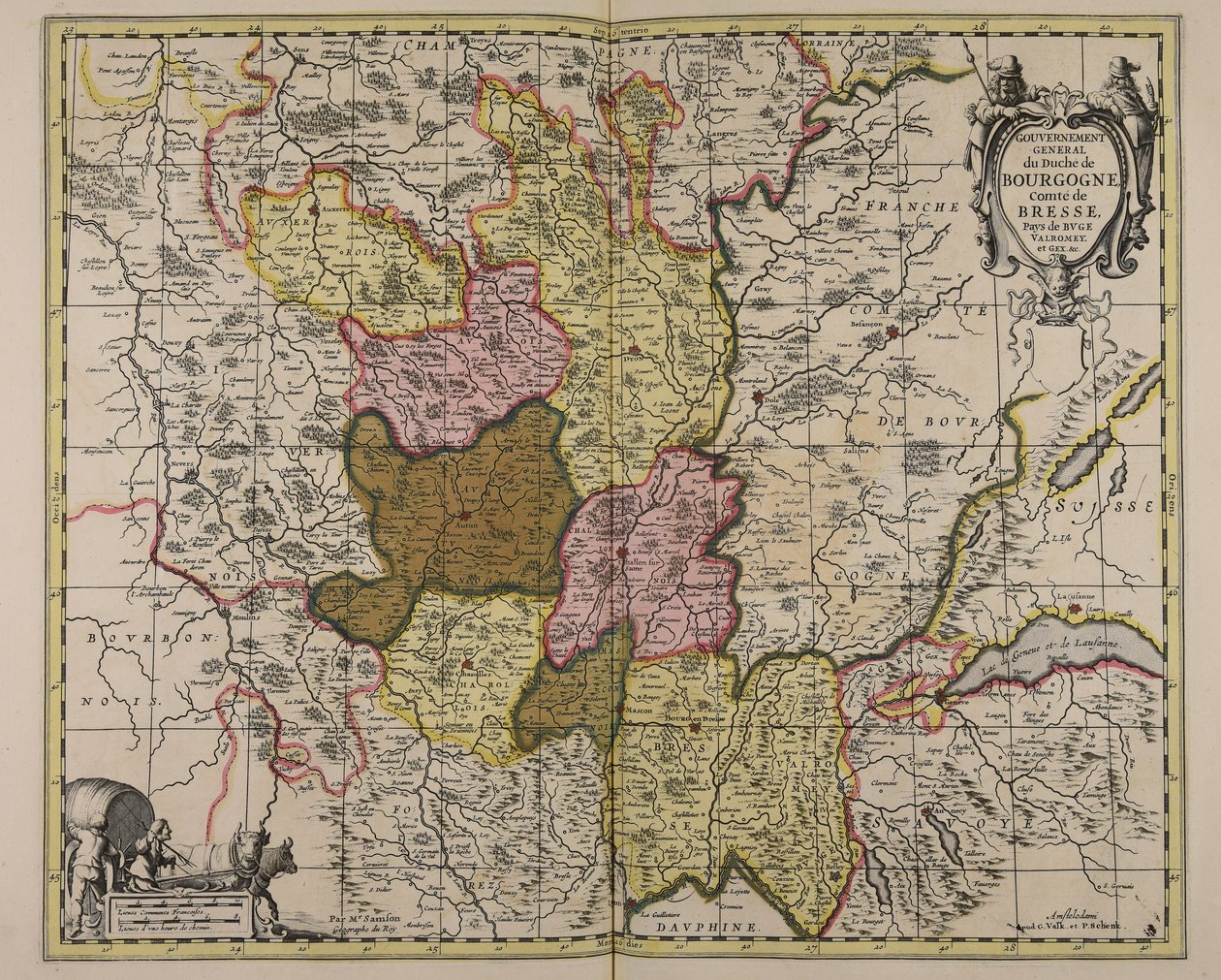 Regierung des Herzogtums Burgund, Grafschaft Bresse, Länder Bugey, Valromey und Gex &c. von Guillaume Sanson