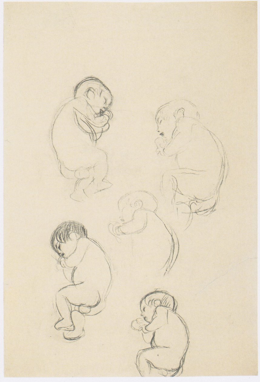 Fünf Studien eines schlafenden Kindes von Gustav Klimt