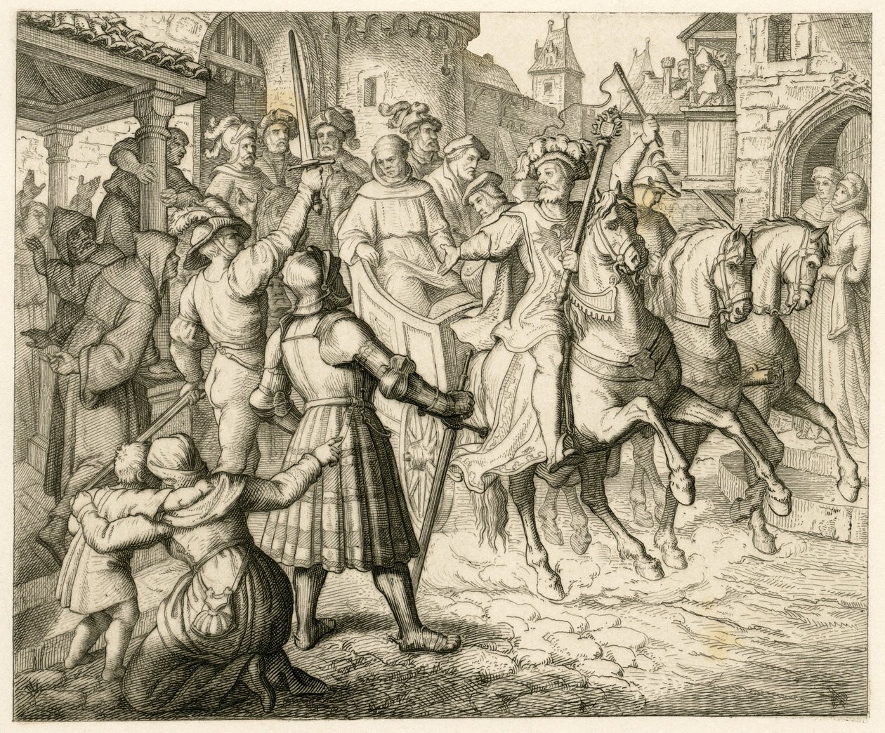 Der Empfang von Martin Luther in Worms von Gustav Ferdinand Leopold Konig