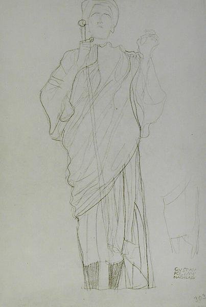 Stehende Frau mit Schwert von Gustav Klimt