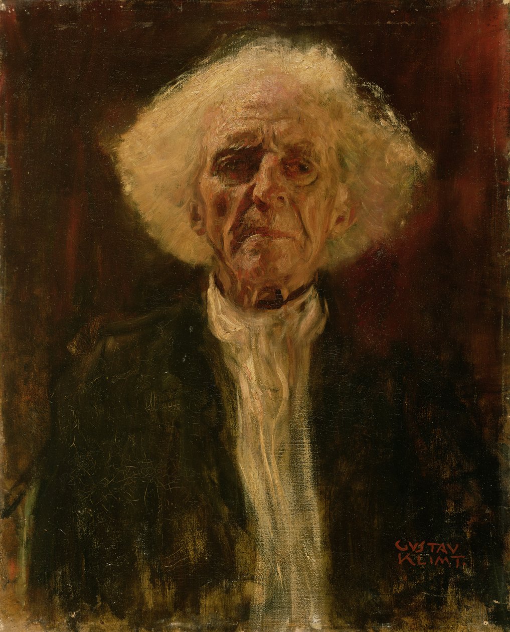Studie des Kopfes eines blinden Mannes von Gustav Klimt