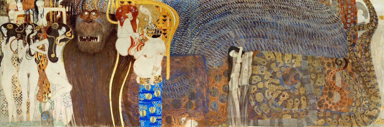 Der Beethovenfries, Detail: Die feindlichen Kräfte, 1902 von Gustav Klimt