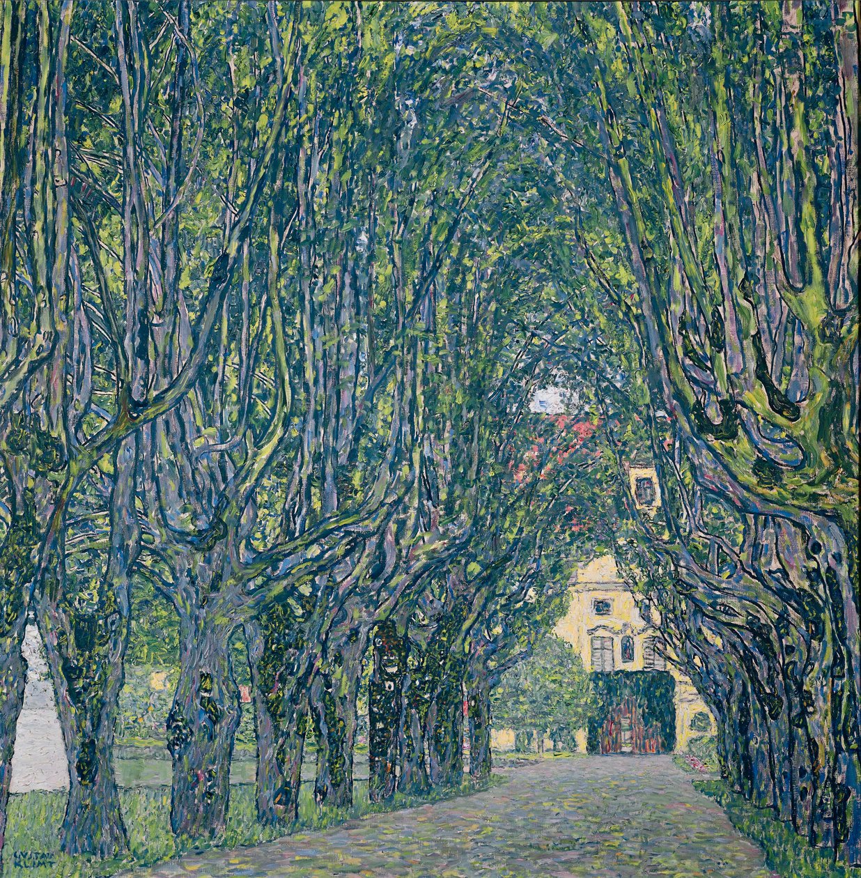 Baumgesäumte Straße zum Herrenhaus in Kammer, Oberösterreich von Gustav Klimt