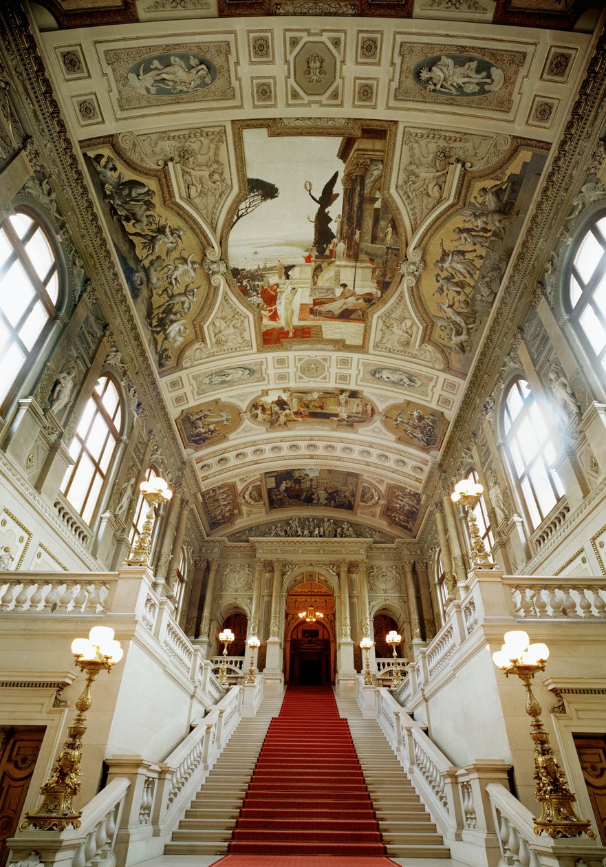 Wiener Burgtheater, Treppenhaus (links): Theater in Taormina von Gustav Klimt