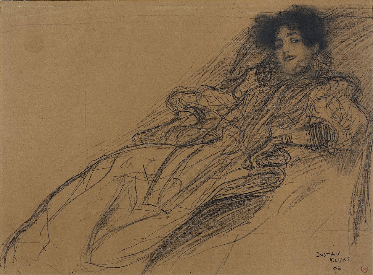 Junge Frau in einem Sessel von Gustav Klimt