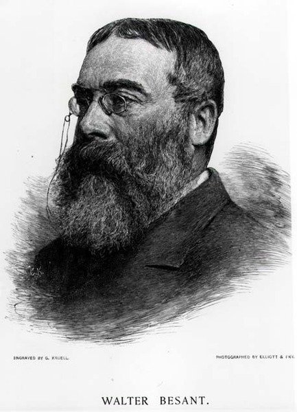 Sir Walter Besant (1836-1901) graviert von Gustav Kruell nach einem Foto von Elliot & Fry von Gustav Kruell