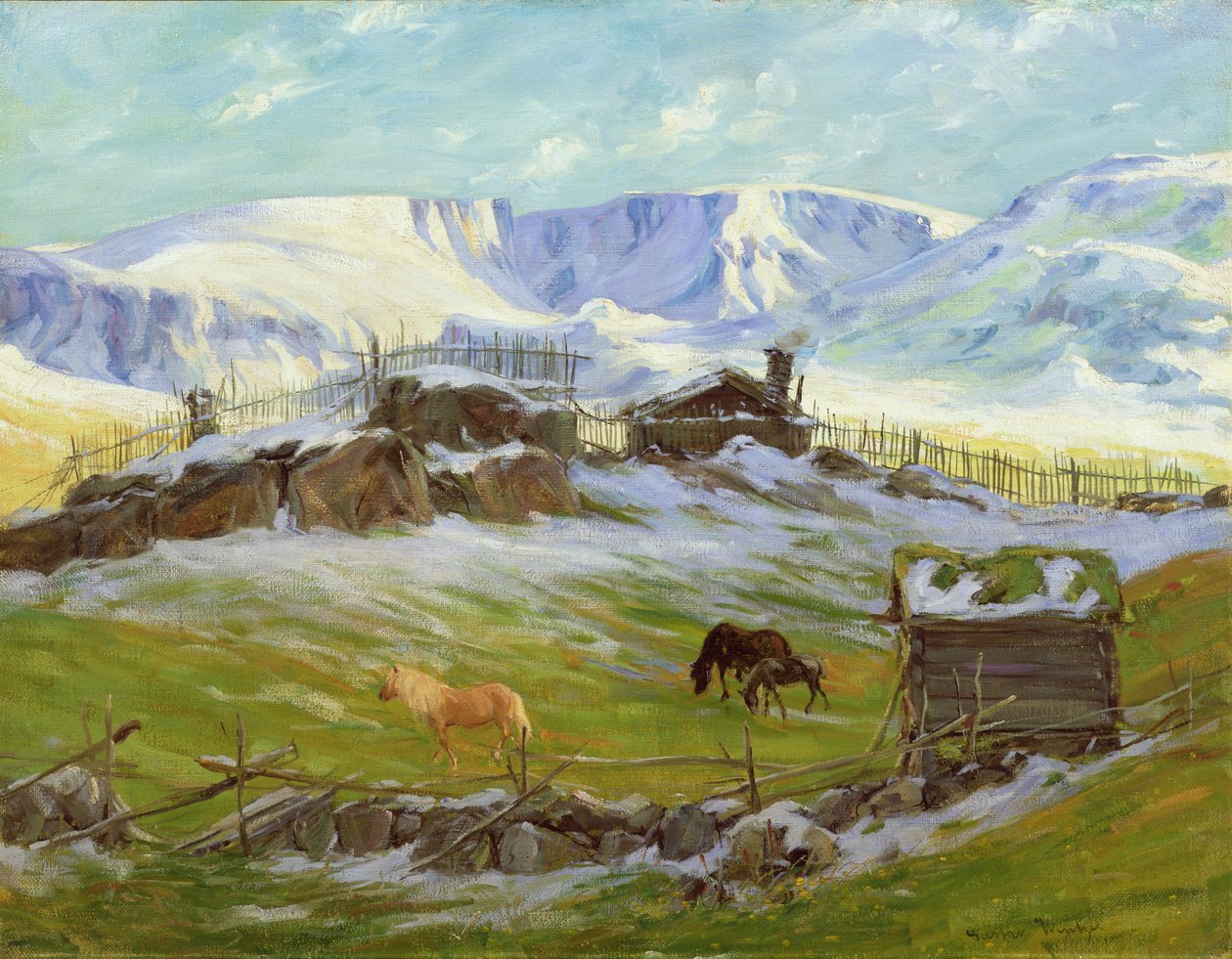 Morgensonne über dem Berg, Vaga von Gustav Wentzel