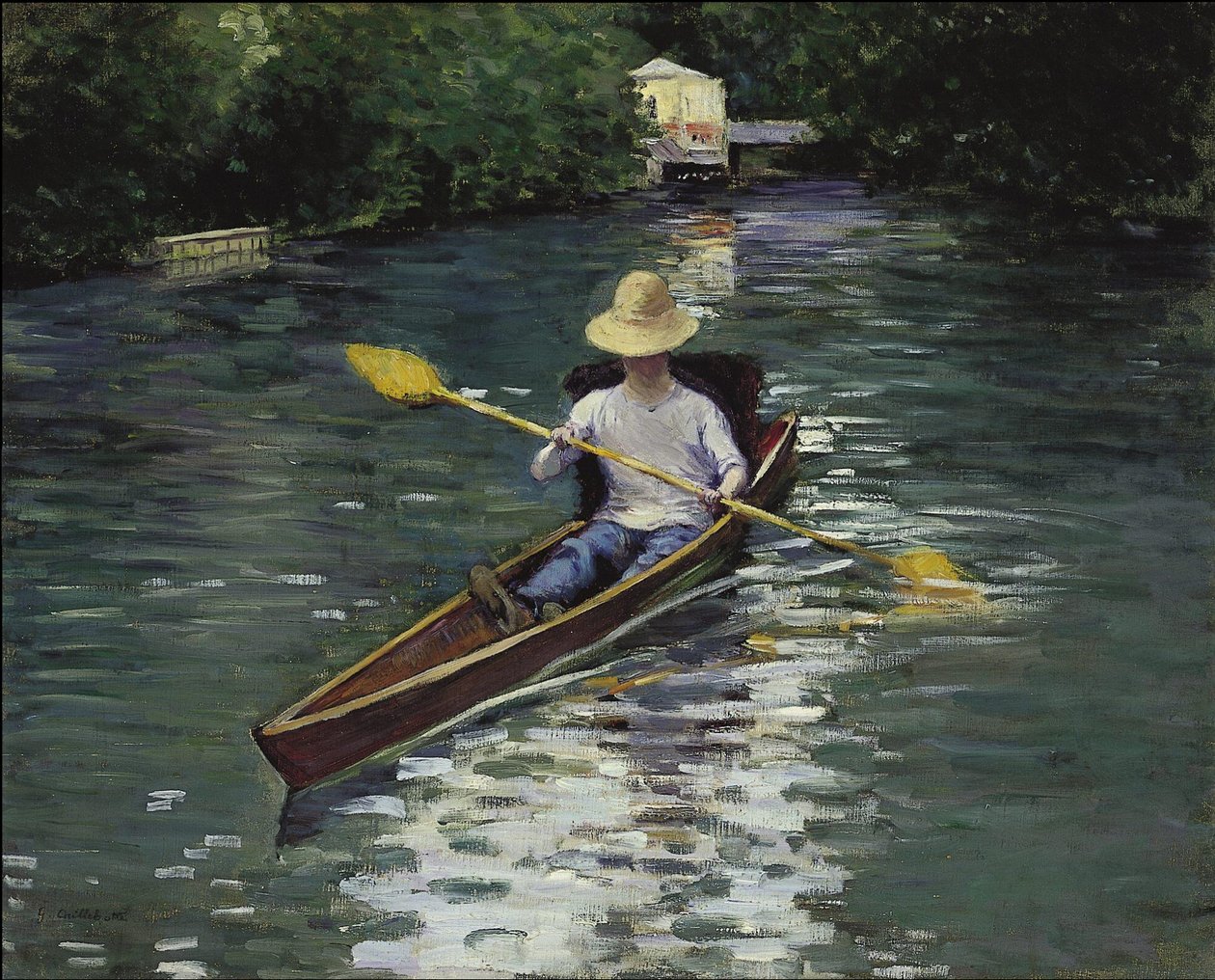 Kanu auf dem Fluss Yerres von Gustave Caillebotte