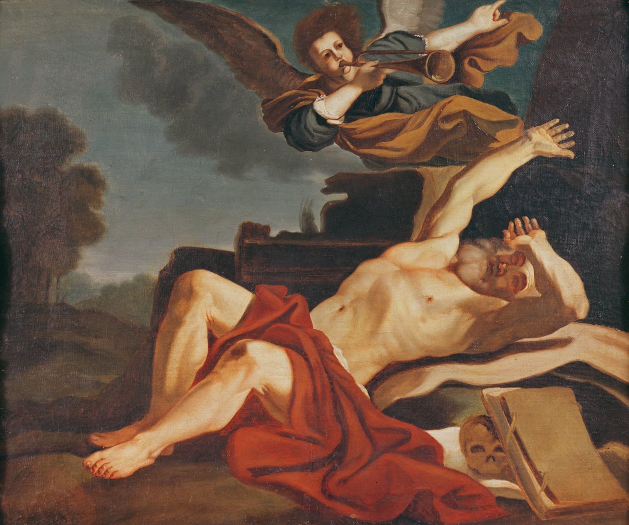 Das Erwachen des Heiligen Hieronymus, eine Kopie nach dem Werk von Giovanni Francesco Barbieri, 1841 von Gustave Courbet