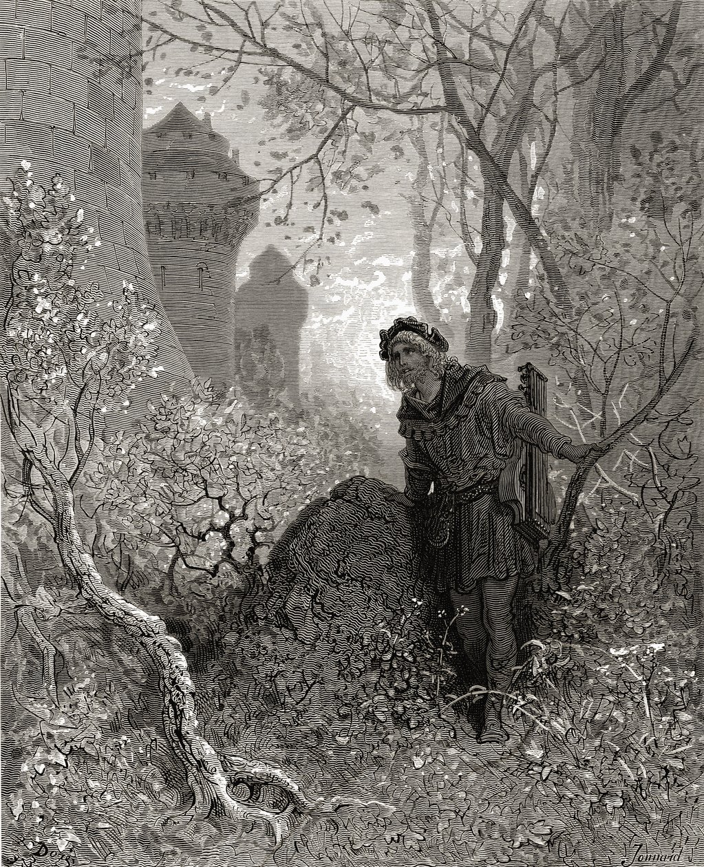 Blondel hört die Stimme von Richard Löwenherz (1157-99), Illustration aus 