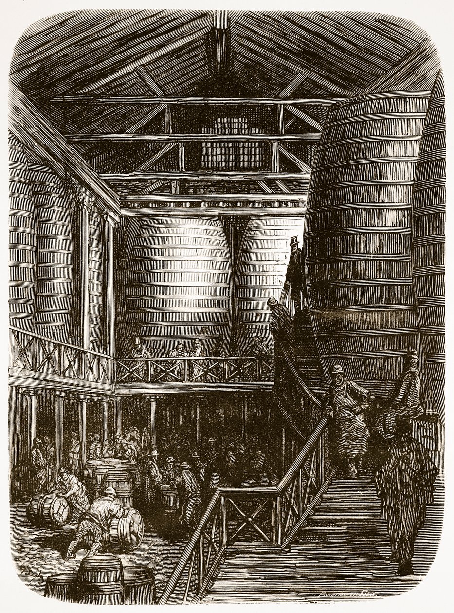Große Fässer in einer Brauerei, aus 