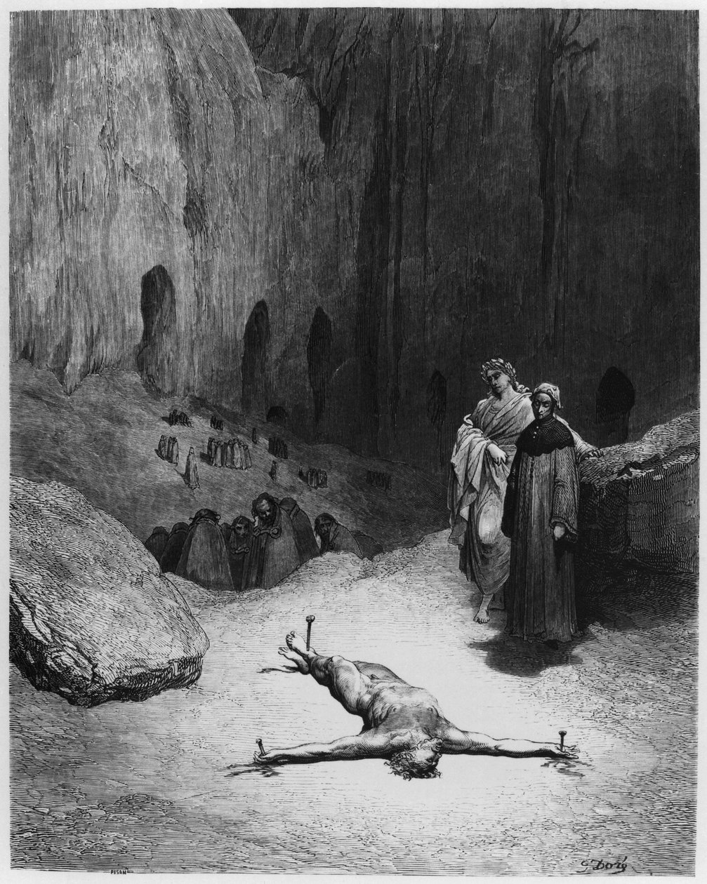 Gekreuzigter Mann, Illustration aus 