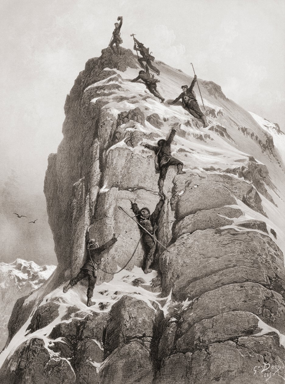 Erstbesteigung des Matterhorns von Gustave (after) Dore