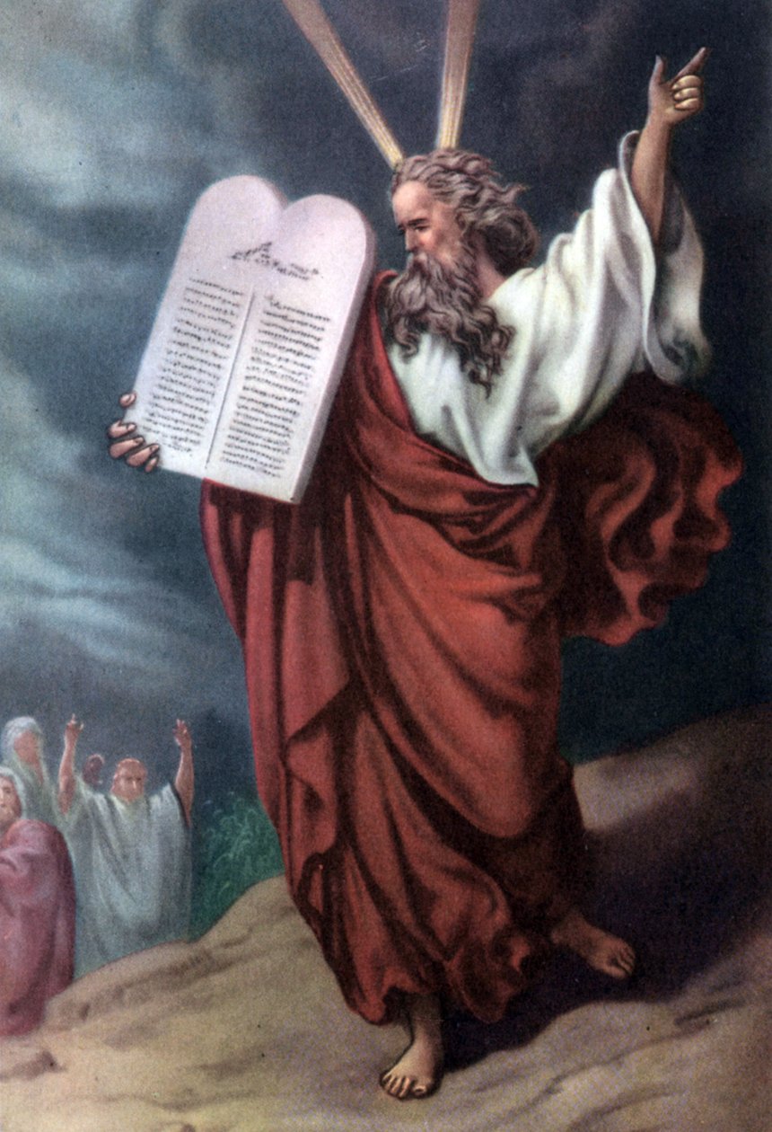 Moses und die Gesetzestafeln, ca. 1950er von Gustave (after) Dore