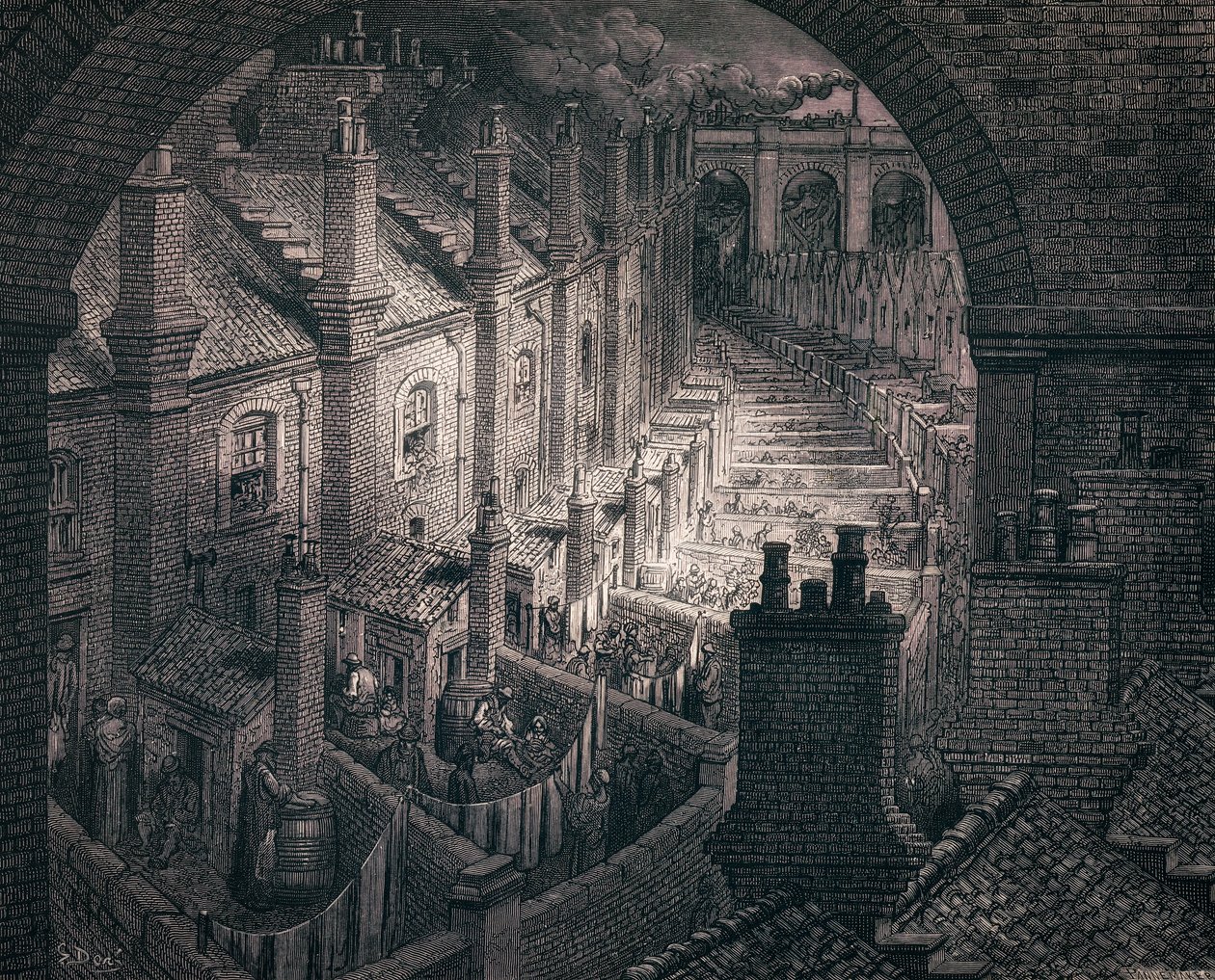 Slum-Terrassen, von Gustave Doré von Gustave (after) Dore