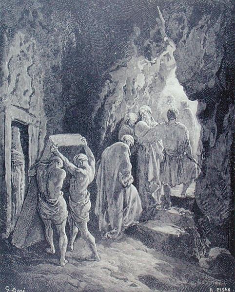 Das Begräbnis von Sarah, graviert von Heliodore Joseph Pisan, ca. 1868 von Gustave (after) Dore