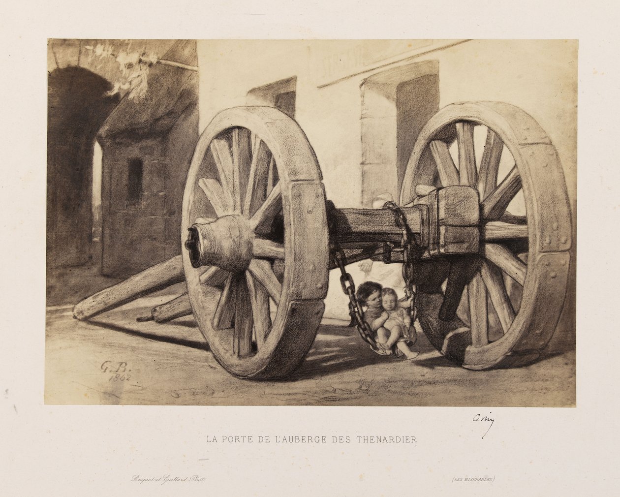 Gustave Brion - Die Tür des Gasthauses der Thénardiers von Gustave Brion
