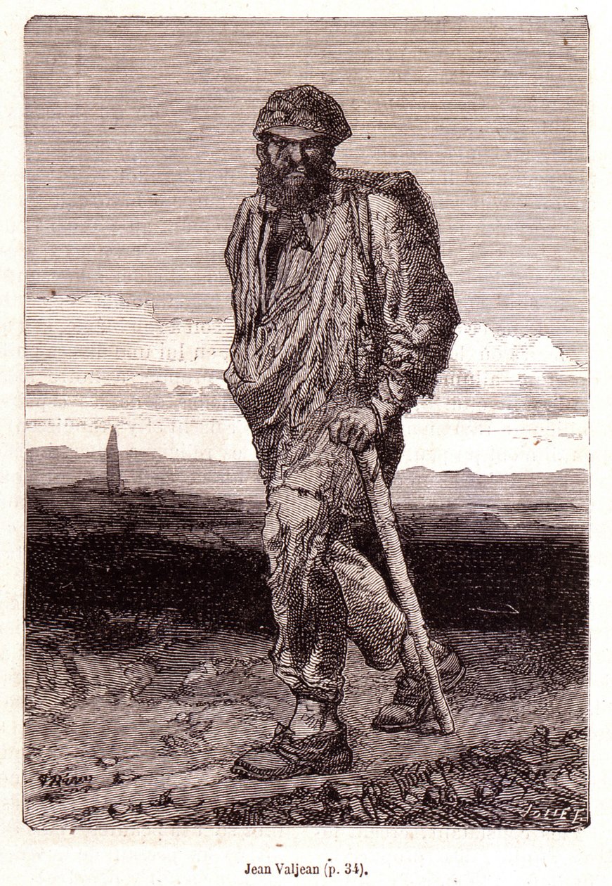 Jean Valjean - in „Les Misérables“ von Victor Hugo, ill. von Brion, ed. Hetzel und Lacroix von Gustave Brion